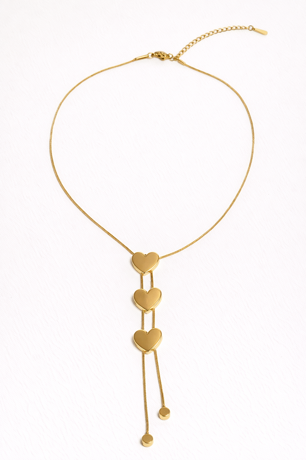 Triple Heart Drop Necklace – Waterproof Stainless Steel