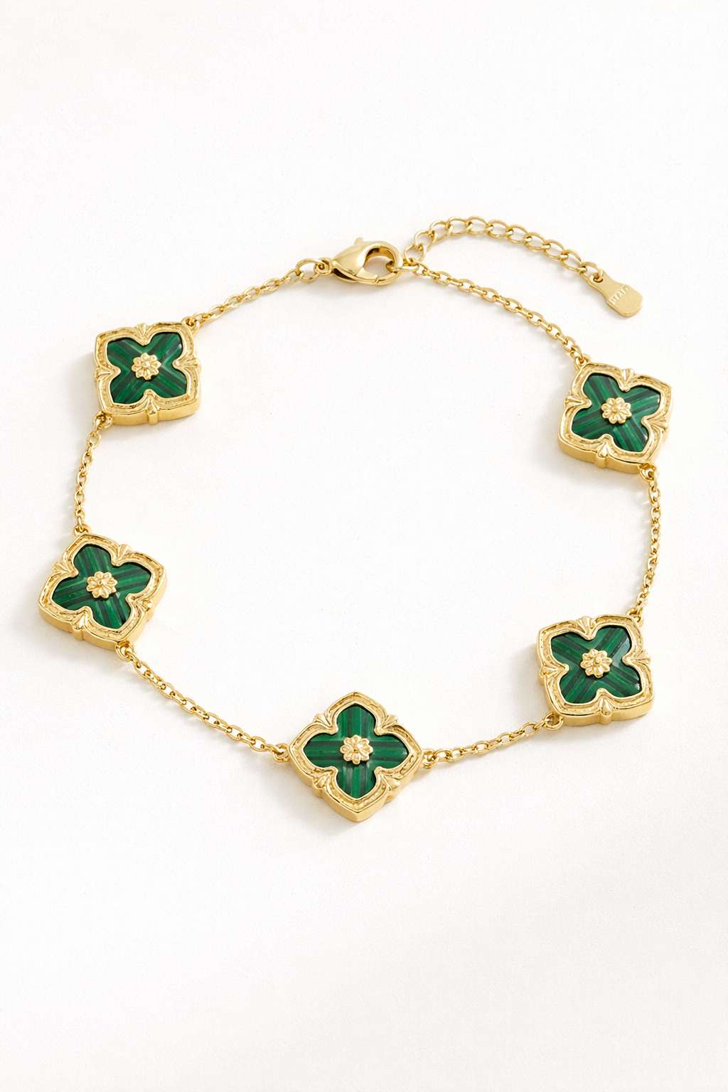 Mai Lux 4 Four-Leaf Clover Charm Bracelet – Gold Stainless Steel