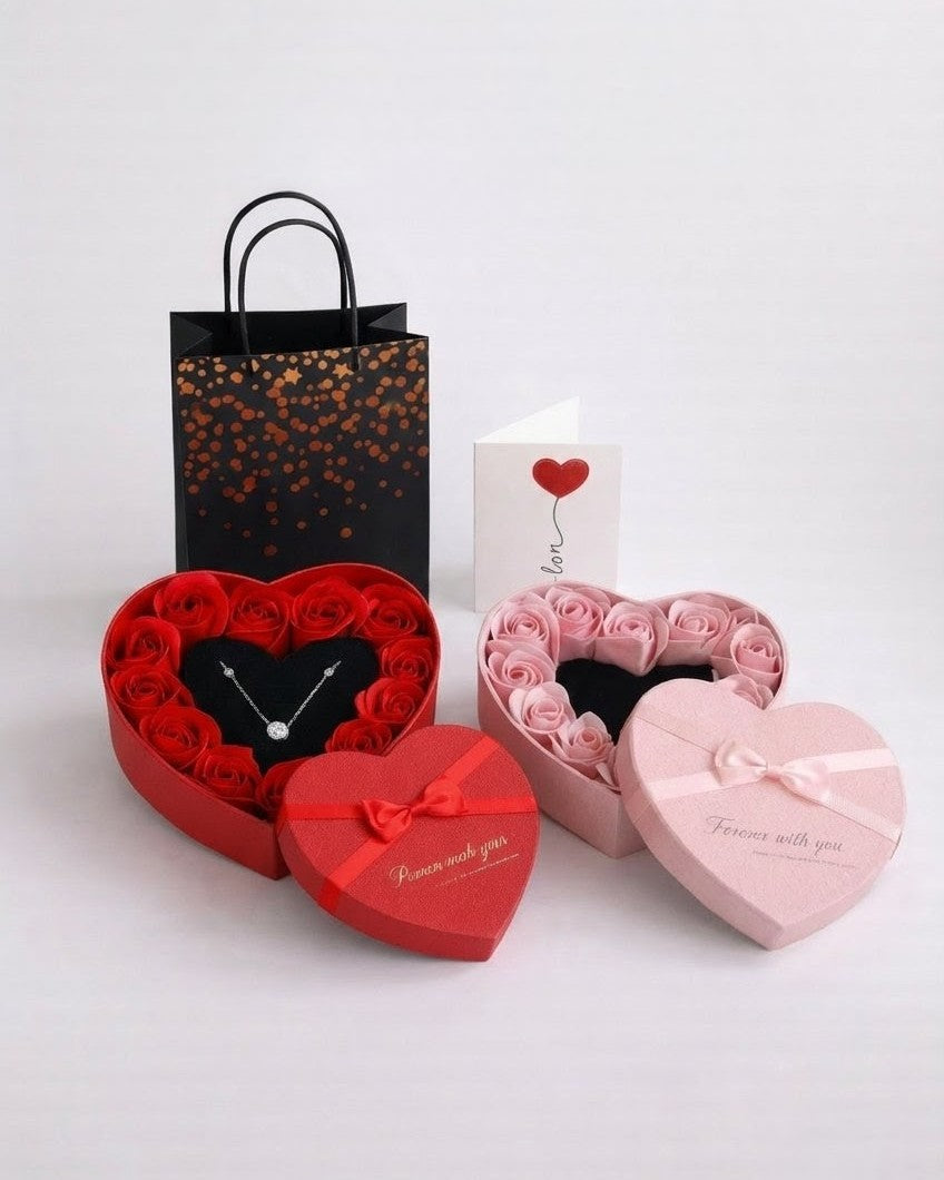 💝 Luxury Heart Rose Gift Boxes – Set (Packaging Only)