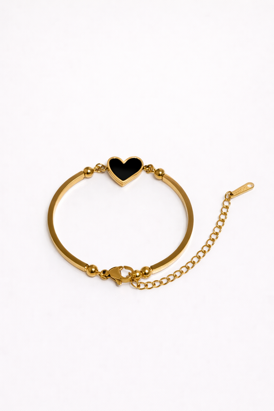 Heart Mother of Pearl Bracelet – Gold